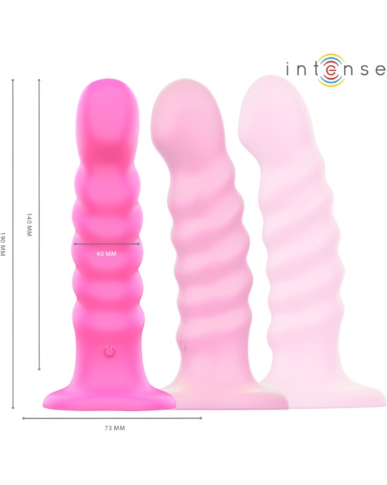 Intense Fun INTENSE - CINDY VIBRATOR SIZE L SPIRAL DESIGN 10 VIBRATIONS PINK REMOTE CONTROL