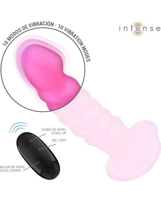 Intense Fun INTENSE - CINDY VIBRATOR SIZE L SPIRAL DESIGN 10 VIBRATIONS PINK REMOTE CONTROL