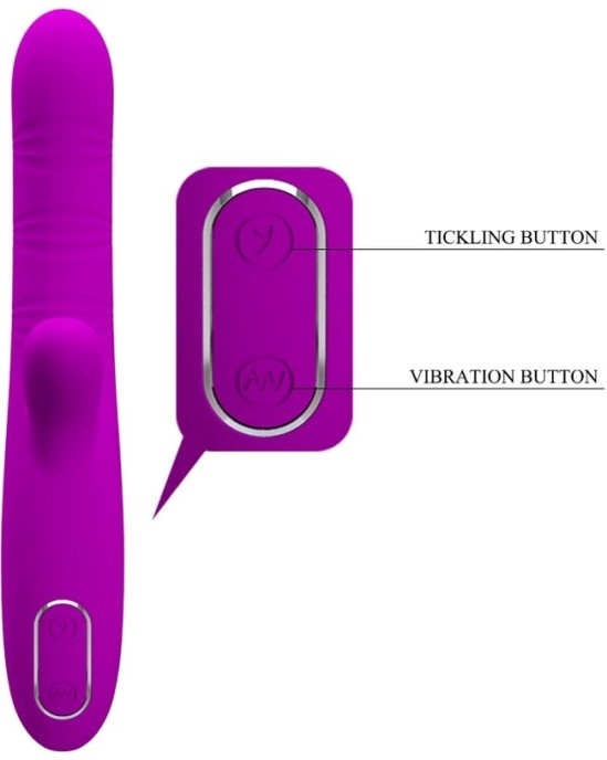 Pretty Love ANGELIQUE MULTIFUNCTION VIBRATOR + CLITORIS STIMULATOR PURPLE