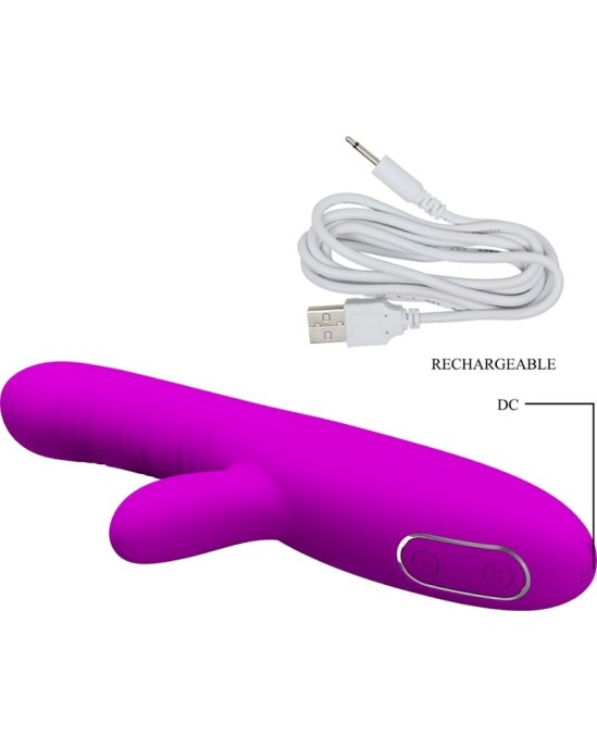 Pretty Love ANGELIQUE MULTIFUNCTION VIBRATOR + CLITORIS STIMULATOR PURPLE