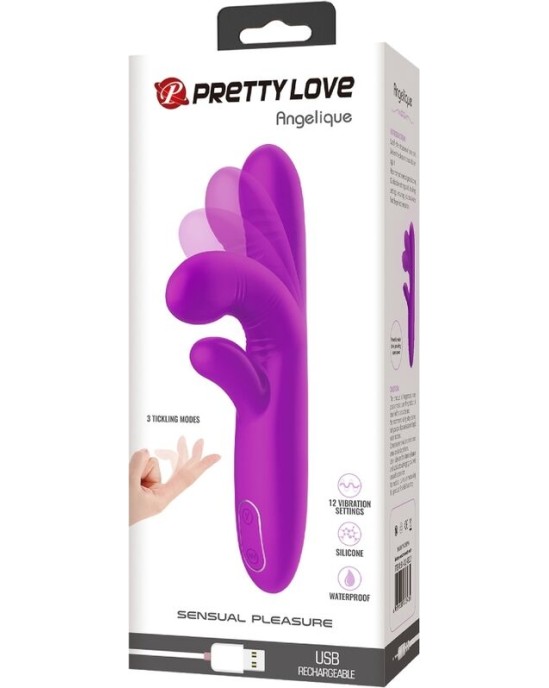 Pretty Love ANGELIQUE MULTIFUNCTION VIBRATOR + CLITORIS STIMULATOR PURPLE