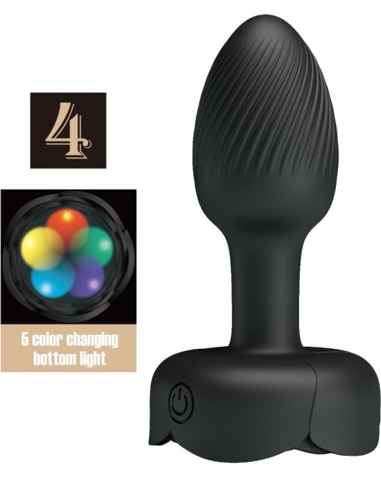 Pretty Love OLMAN ANAL PLUG WITH LED LIGHT BLACK 8.8 CM