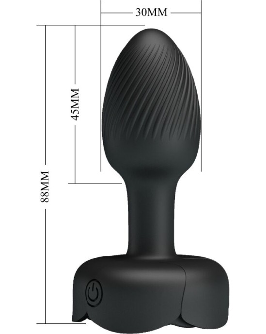 Pretty Love OLMAN ANAL PLUG WITH LED LIGHT BLACK 8.8 CM