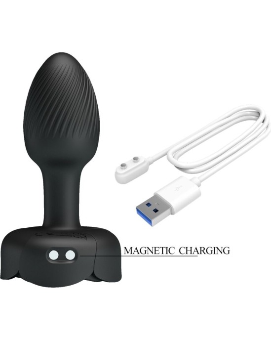 Pretty Love OLMAN ANAL PLUG WITH LED LIGHT BLACK 8.8 CM