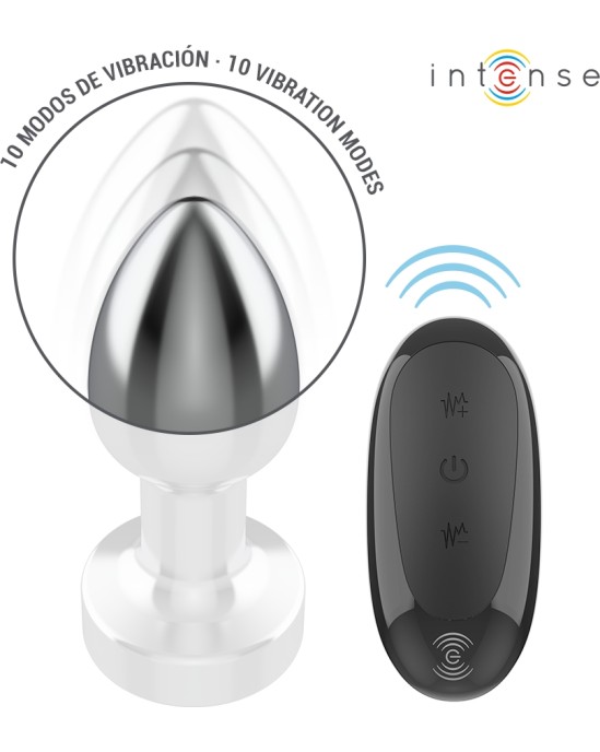Intense Anal Toys INTENSE - ANAL PLUG 10 VIBRATIONS METAL WITH REMOTE CONTROL S