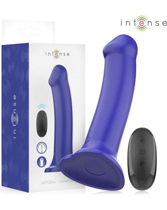 Intense Fun INTENSE - VICTORIA VIBRATOR WITH SUCTION CUP 10 VIBRATIONS DARK BLUE REMOTE CONTROL
