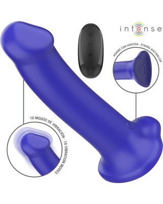 Intense Fun INTENSE - VICTORIA VIBRATOR WITH SUCTION CUP 10 VIBRATIONS DARK BLUE REMOTE CONTROL