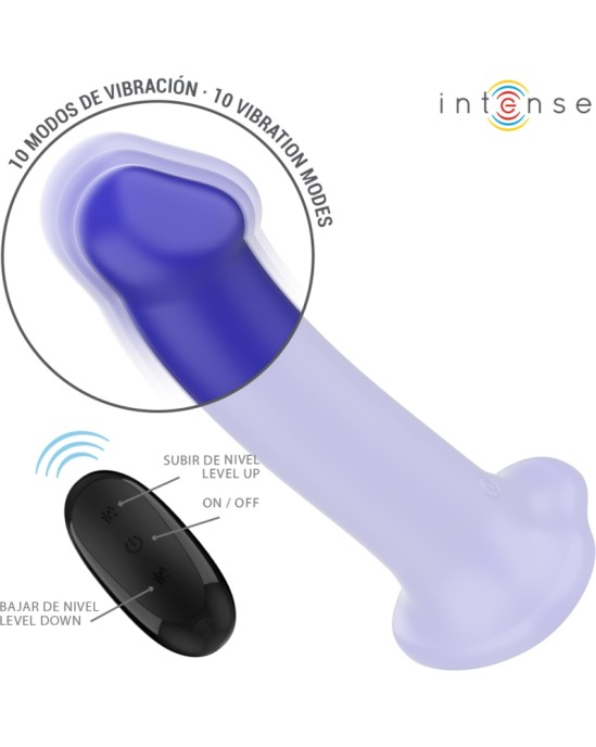 Intense Fun INTENSE - VICTORIA VIBRATOR WITH SUCTION CUP 10 VIBRATIONS DARK BLUE REMOTE CONTROL