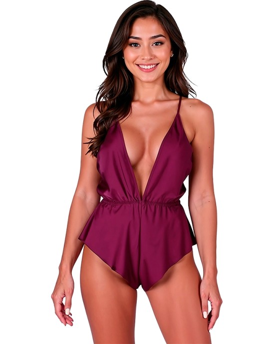 Passion Woman Teddies PASSION - SENSIE BODY PLUM L/XL
