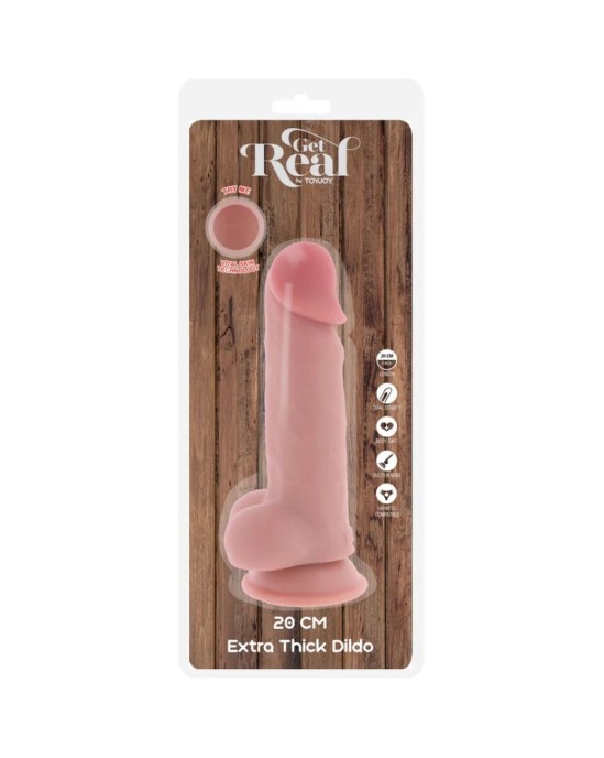 Get Real DELUXE REALISTIC PENIS WITH TESTICLES EXTRA THICK 20 CM