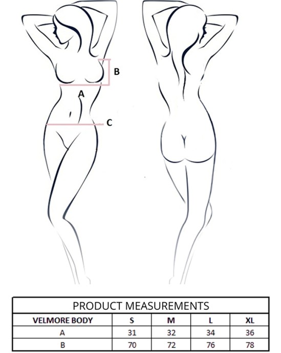 Passion Woman Teddies PASSION - VELMORE BODY BLACK S/M