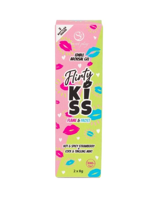 Secretplay Cosmetic SECRETPLAY - FLIRTY KISS GELS WITH ORAL SEX EFFECTS STRAWBERRY & MINT 2 x 8 GR