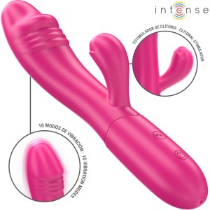 Intense Fun INTENSE — IVY FLEXIBLE VIBRATOR 10 VIBRĀCIJAS AR STIMULUĒJOŠU MĒLES ROZĀ KRĀSU
