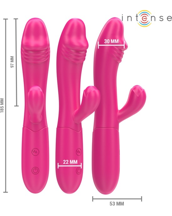 Intense Fun INTENSE — IVY FLEXIBLE VIBRATOR 10 VIBRĀCIJAS AR STIMULUĒJOŠU MĒLES ROZĀ KRĀSU