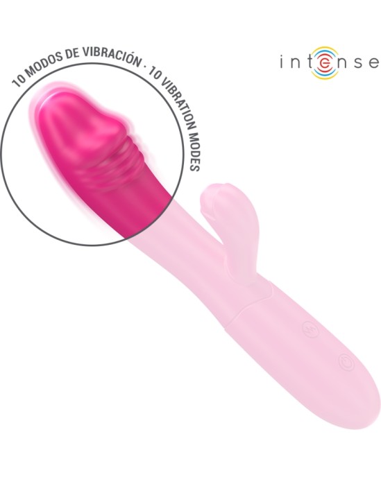 Intense Fun INTENSE — IVY FLEXIBLE VIBRATOR 10 VIBRĀCIJAS AR STIMULUĒJOŠU MĒLES ROZĀ KRĀSU