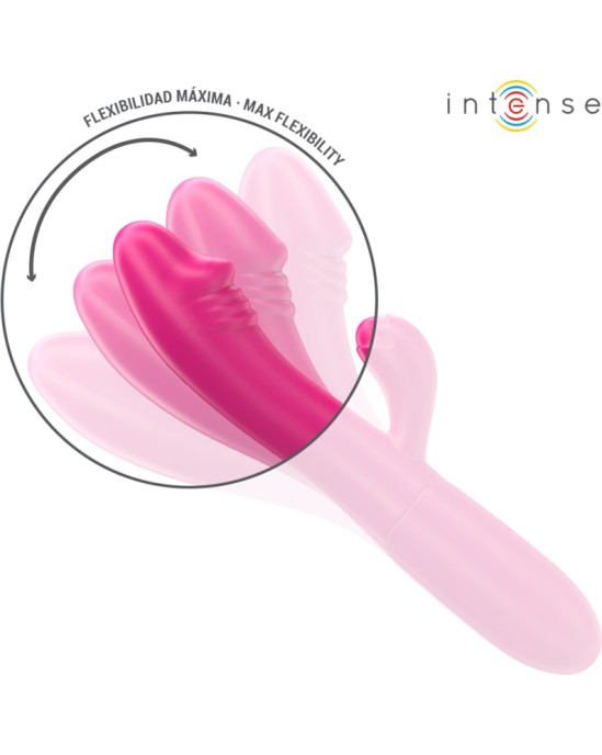 Intense Fun INTENSE — IVY FLEXIBLE VIBRATOR 10 VIBRĀCIJAS AR STIMULUĒJOŠU MĒLES ROZĀ KRĀSU