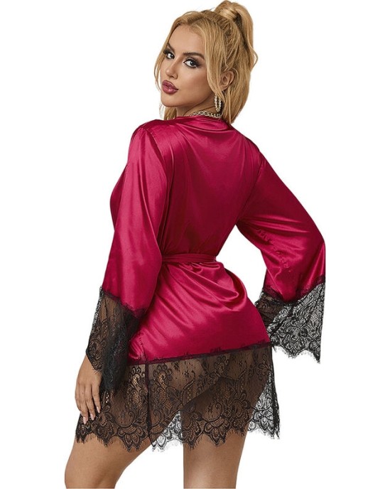 Subblime Sets SUBBLIME - 953812 ЭЛЕГАНТНАЯ КРУЖЕВНАЯ ПИЖАМА + СТРИНГИ КРАСНЫЕ S/M