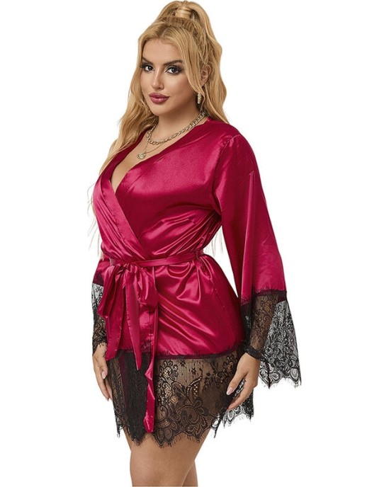 Subblime Sets SUBBLIME - 953812 ЭЛЕГАНТНАЯ КРУЖЕВНАЯ ПИЖАМА + СТРИНГИ КРАСНЫЕ S/M