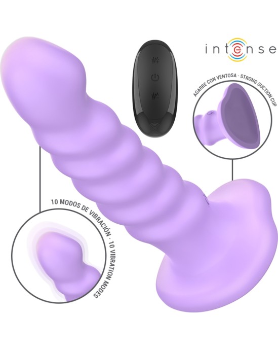 Intense Fun INTENSE - BRENDA VIBRATOR SIZE M SPIRAL DESIGN 10 VIBRATIONS PURPLE REMOTE CONTROL