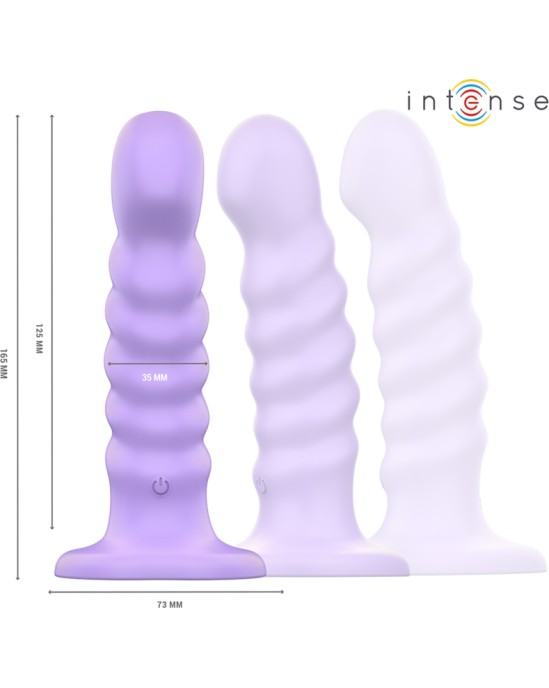 Intense Fun INTENSE - BRENDA VIBRATOR SIZE M SPIRAL DESIGN 10 VIBRATIONS PURPLE REMOTE CONTROL