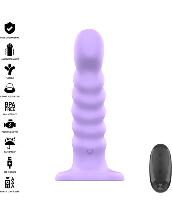 Intense Fun INTENSE - BRENDA VIBRATOR SIZE M SPIRAL DESIGN 10 VIBRATIONS PURPLE REMOTE CONTROL
