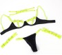 Subblime Sets SUBBLIME - 955274 BRA SET WITH NECKLACE AND LEG DETAILS FLUORESCENT GREEN S/M