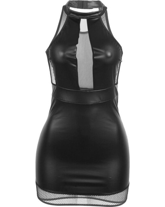 Subblime Dresses SUBBLIME - 955489 HALTER NECK DRESS WITH TRANSPARENCIES BLACK L/XL
