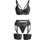 Subblime Sets SUBBLIME - 955236 BLACK BONDAGE BRA WITH GARTER SET S/M