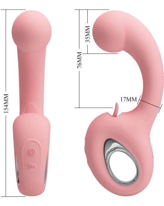 Pretty Love Smart PRETTY LOVE - ERYNNYES G-SPOT VIBRATOR + CLITORIS STIMULATOR 10 VIBRATIONS PINK