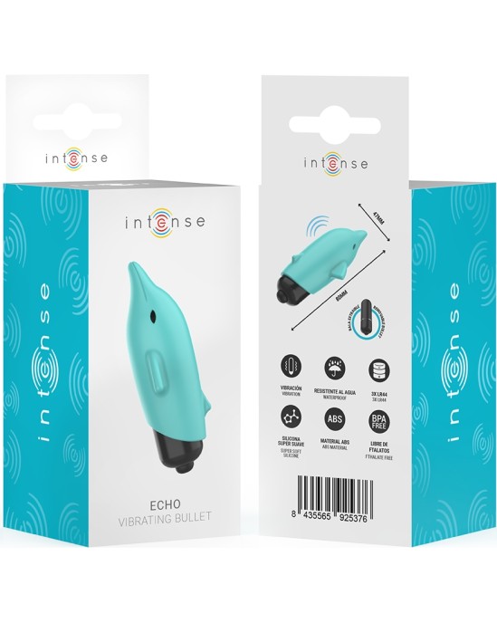 Intense Fun INTENSE - ECHO VIBRATING BULLET DOLPHIN BLUE 8 X 4.7 CM