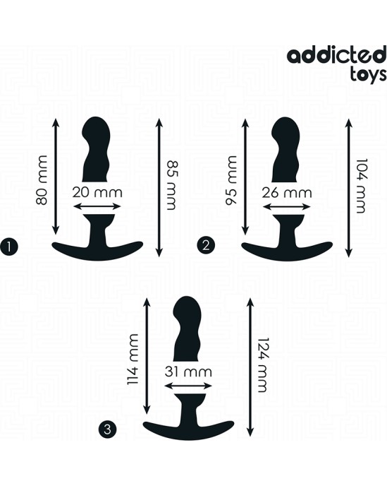 Addicted Toys SET OF 3 ANAL PLUG SILICONE MODEL 1