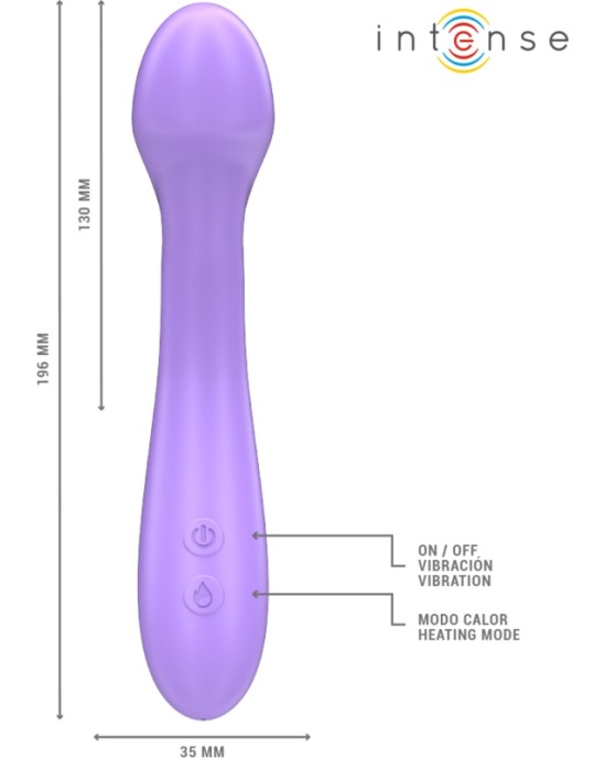 Intense Fun INTENSE - BECKY VIBRATOR 19 CM HEATABLE 7 VIBRATIONS PURPLE