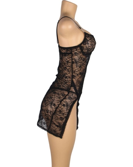 Subblime Babydolls SUBBLIME - 954185 MEŽĢĪŅU BABYDOLL AR REGULĒJAMĀM SIKSNĪM BLACK S/M