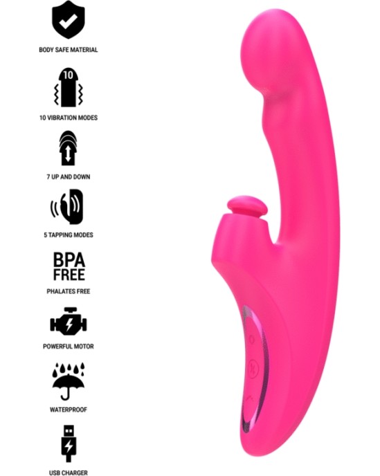 Intense Fun INTENSE - EMI VIBRATOR 13.5 CM MULTIFUNCTION 3 IN 1 10 VIBRATIONS PINK
