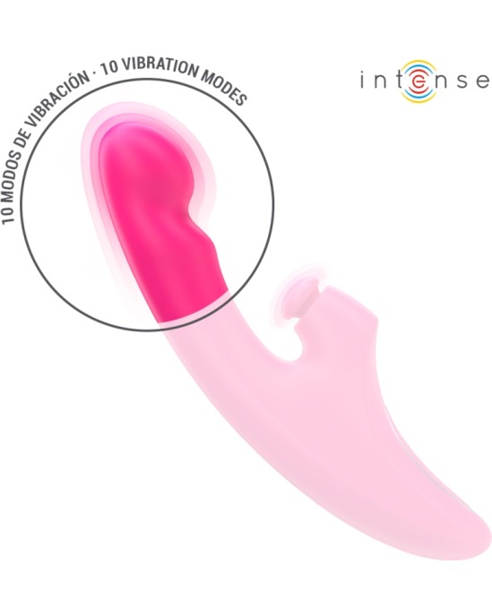Intense Fun INTENSE - EMI VIBRATOR 13.5 CM MULTIFUNCTION 3 IN 1 10 VIBRATIONS PINK