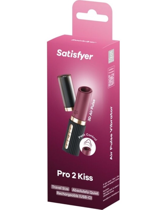Satisfyer Air Pulse SATISFYER - PRO 2 KISS WAVE CLITORIS STIMULATOR GARNET / BLACK