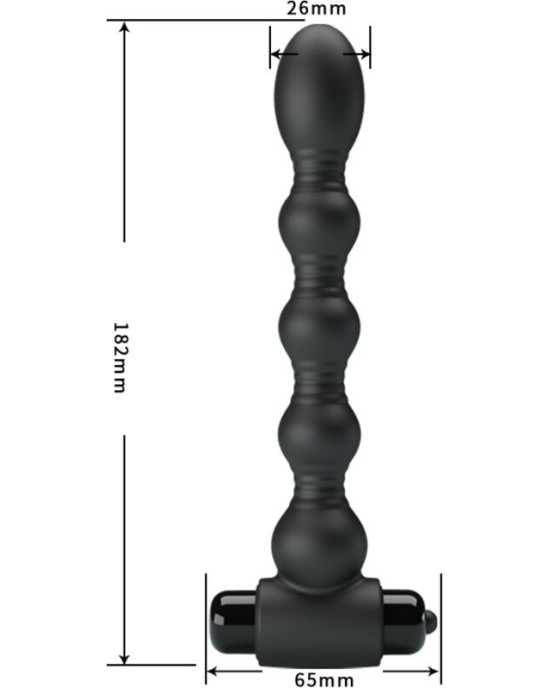 Pretty Love LYNN SILICONE ANAL PLUG 10 VIBRATIONS BLACK