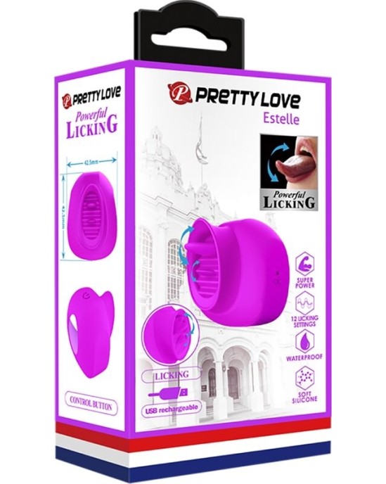 Pretty Love ESTELLE TONGUE CLITORIS STIMULATOR 12 VIBRATIONS PURPLE