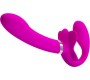 Pretty Love VALERIE DOUBLE STRAP-ON VIBRATOR 12 VIBRATIONS PURPLE