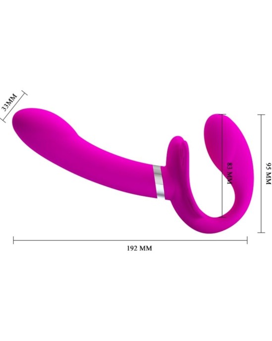 Pretty Love VALERIE DOUBLE STRAP-ON VIBRATOR 12 VIBRATIONS PURPLE