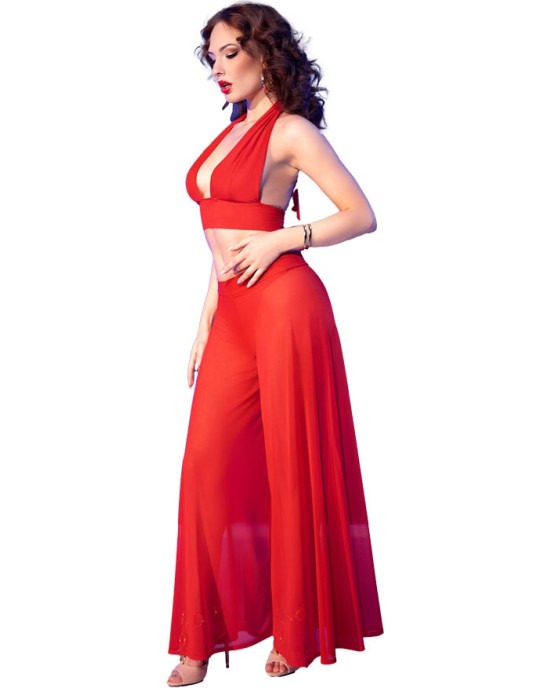 Chilirose Sets CHILIROSE - CR 4857 RED TOP AND PANTS SET SIZE S