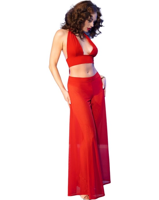 Chilirose Sets CHILIROSE - CR 4857 RED TOP AND PANTS SET SIZE S