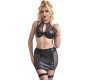 Subblime Sets SUBBLIME - 957599 LEATHER BRA AND SKIRT SET BLACK L/XL
