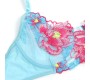 Subblime Sets SUBBLIME - 957650 FLOWER EMBROIDERED BRA AND GARTER BELT SET PINK L/XL