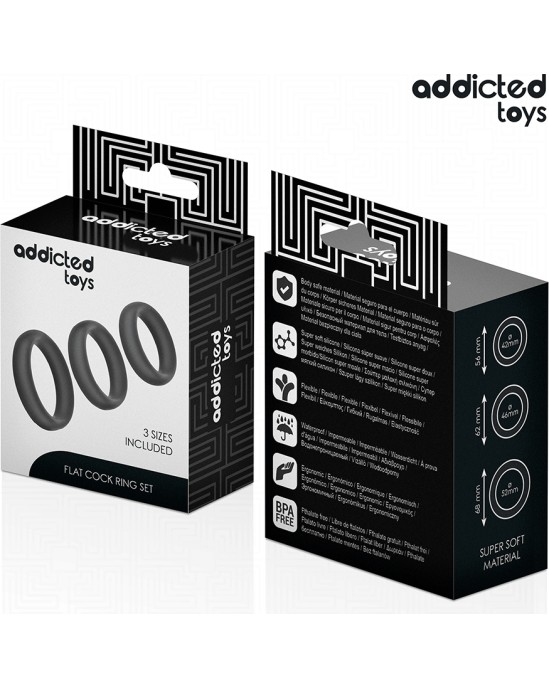 Addicted Toys SET OF FLAT SILICONE RINGS