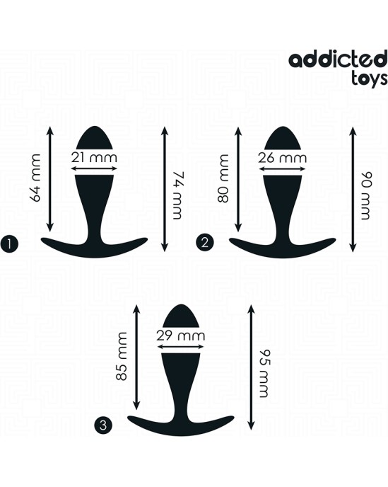 Addicted Toys SET OF 3 ANAL PLUG SILICONE MODEL 2