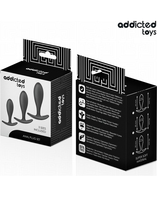 Addicted Toys SET OF 3 ANAL PLUG SILICONE MODEL 2