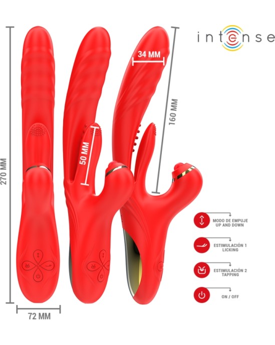 Intense Fun INTENSE - ROSALIA MULTIFUNCTION VIBRATOR 3 IN 1 RED