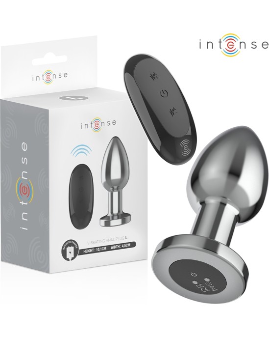 Intense Anal Toys INTENSE - ANAL PLUG 10 VIBRATIONS METAL WITH REMOTE CONTROL L