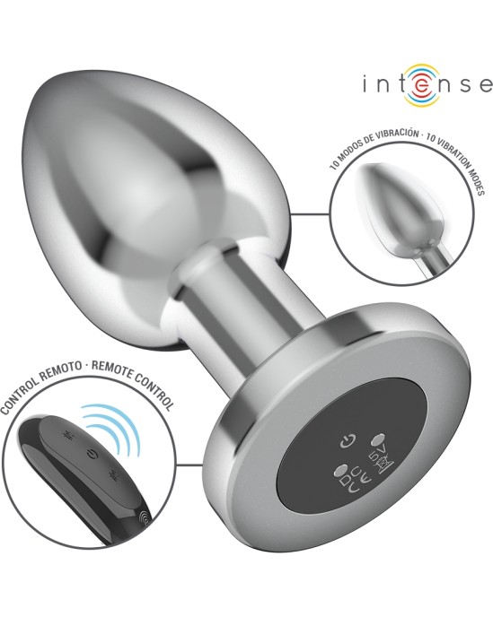 Intense Anal Toys INTENSE - ANAL PLUG 10 VIBRATIONS METAL WITH REMOTE CONTROL L